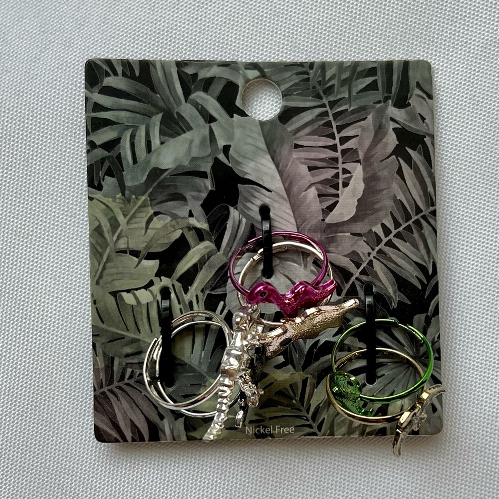 Colorful Dino Ring Set